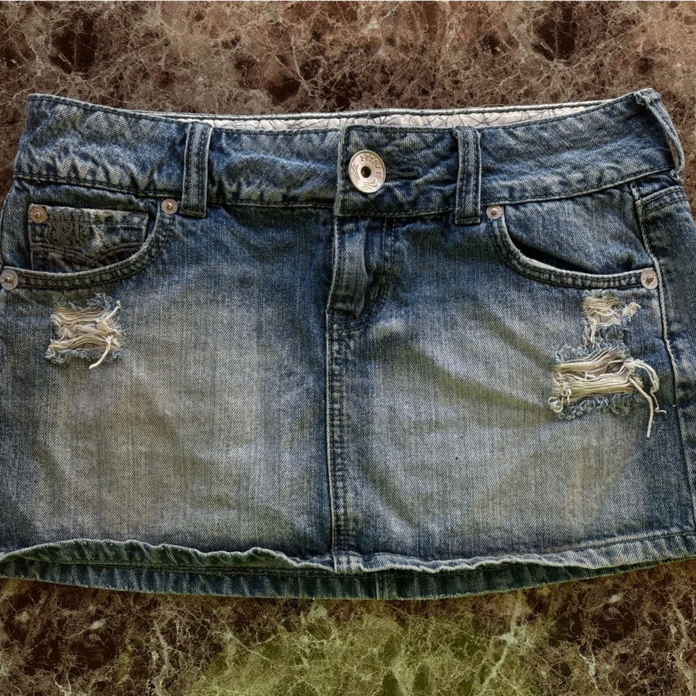 Trendy Blue Denim Mini Skirt